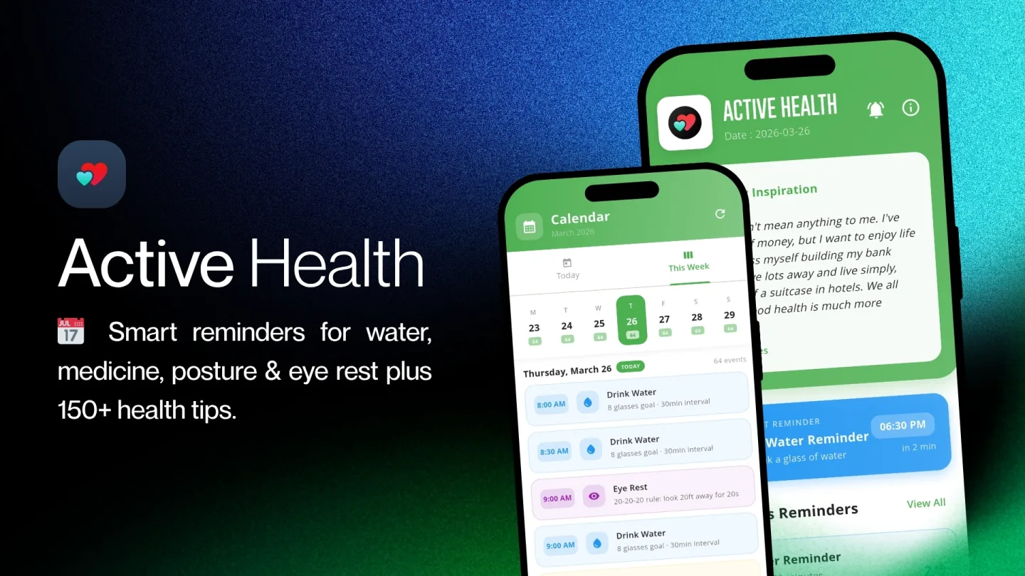 Screenshot of Active Health & Reminders