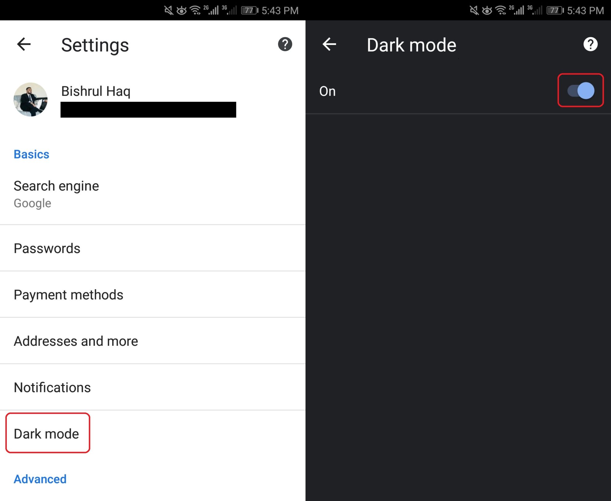 dark mode google chrome ubuntu
